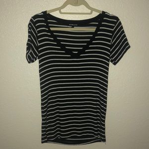 black and white striped tee